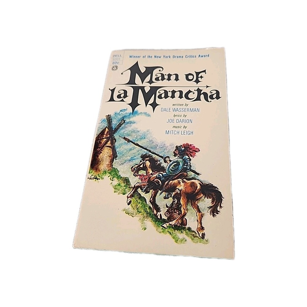 Man of La Mancha Dale Wasserman Dell‎ Paperback Musical Script 1960s Vintage